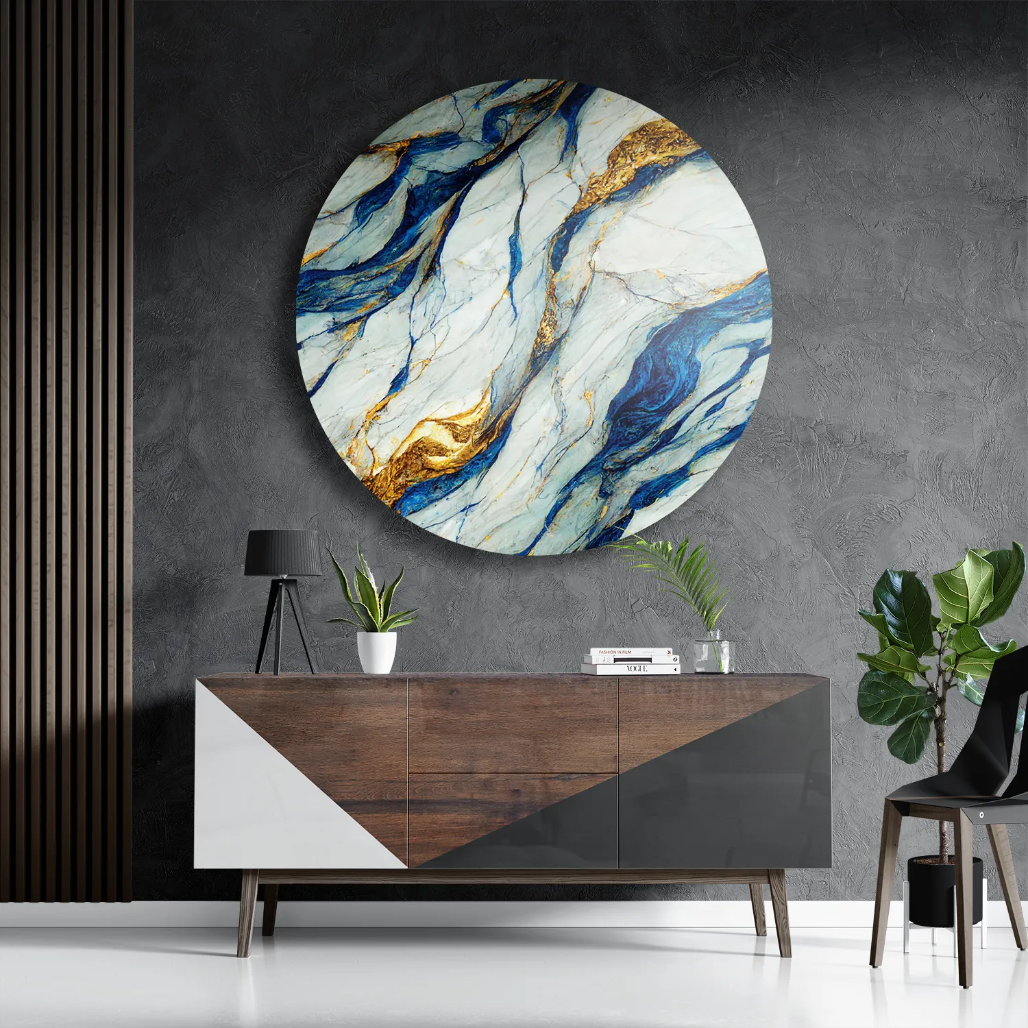 Schilderij Marmer Look Rustgevend Maar Kleurrijk 03 Rond – Muurcirkel Template TP DB Rond Marmer 36 3