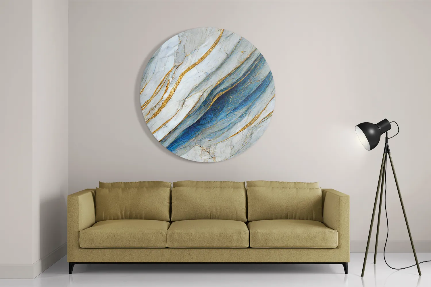 Schilderij Marmer Look Rustgevend Maar Kleurrijk 05 Rond – Muurcirkel Template TP DB Rond Marmer 38 2