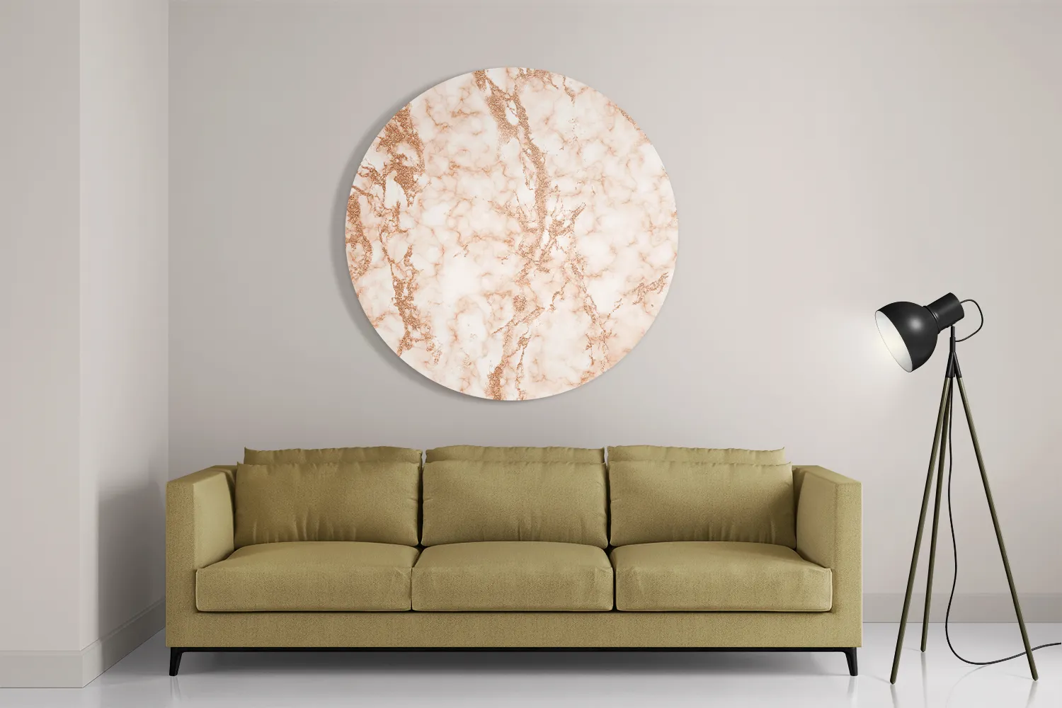 Schilderij Basis Marmer Look Oranje Rond – Muurcirkel Template TP DB Rond Marmer 4 2