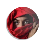 Schilderij Jonge Arabische Vrouw Met Rode Hoofddoek Rond – Muurcirkel Template TP DB Rond Mensen 1 1