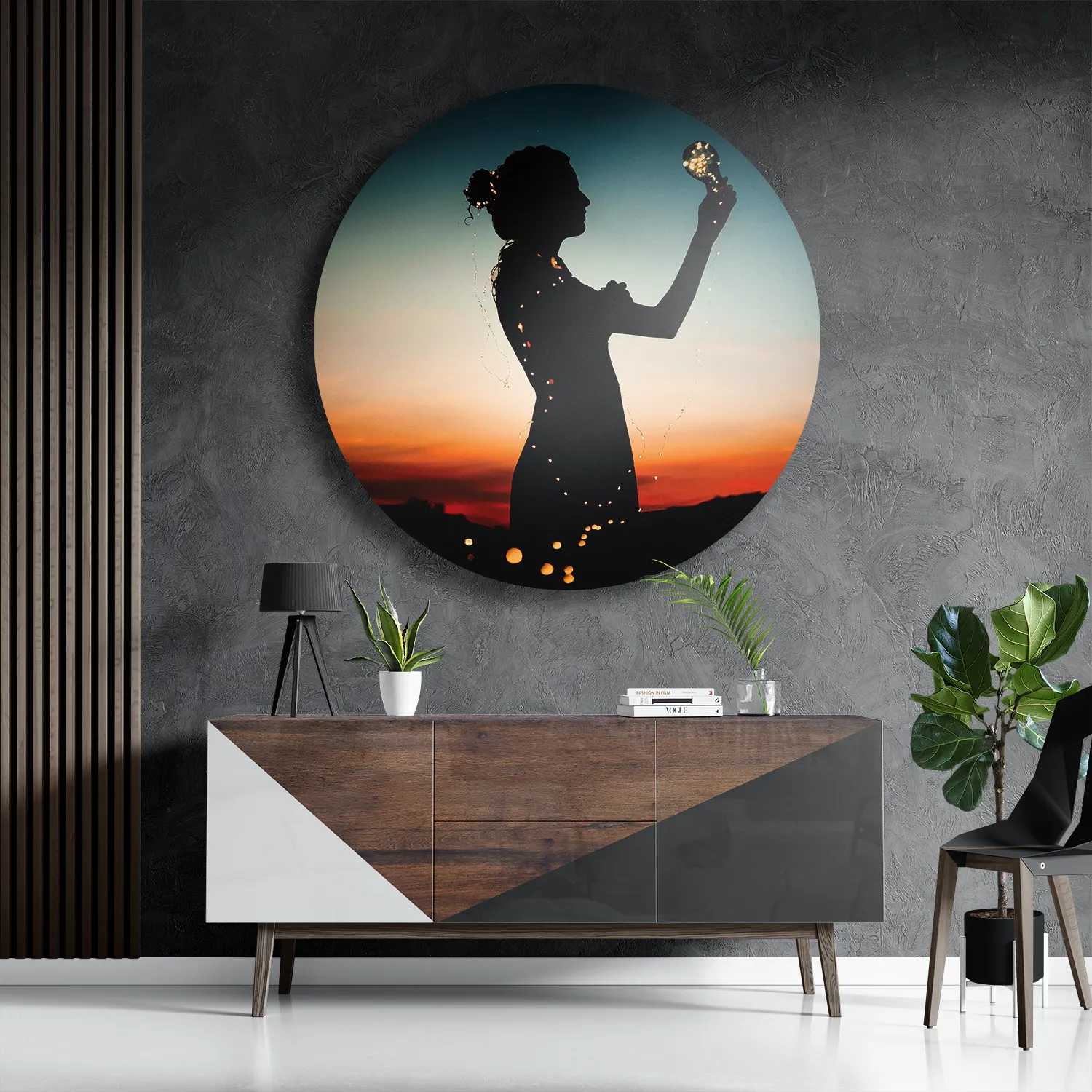 Schilderij Het Hoopvolle licht Rond – Muurcirkel Template TP DB Rond Mensen 16 3