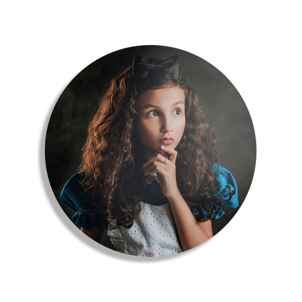 Schilderij Mooi Jong meisje In Kledij Rond – Muurcirkel Template TP DB Rond Mensen 24 1