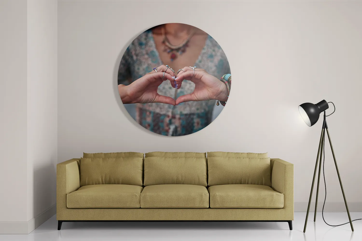 Schilderij Liefde In Een Handgebaar Rond – Muurcirkel Template TP DB Rond Mensen 42 2