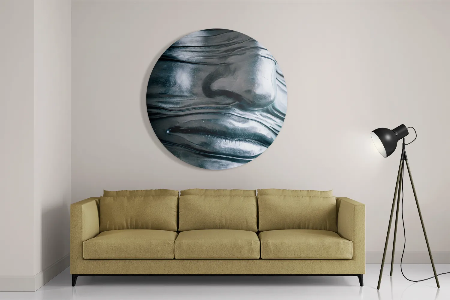 Schilderij Het Zilvere Hoofd Rond – Muurcirkel Template TP DB Rond Mensen 8 2