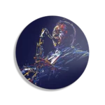 Schilderij Kleurrijke Saxofonist 01 Rond – Muurcirkel Template TP DB Rond Muziek 14 1