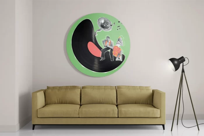 Schilderij Platendraaier Rond – Muurcirkel Template TP DB Rond Muziek 2 2