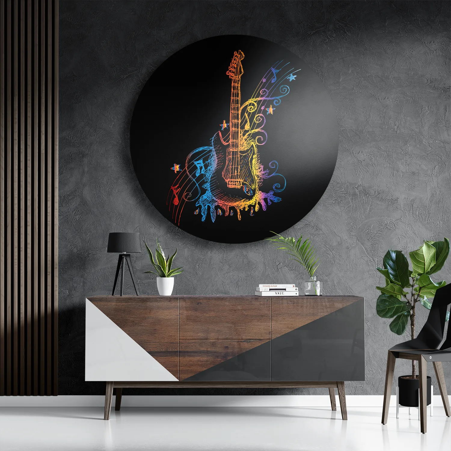 Template_TP_DB_Rond_Muziek_20-3 Schilderij Gitaar Rond – Muurcirkel Template TP DB Rond Muziek 20 3