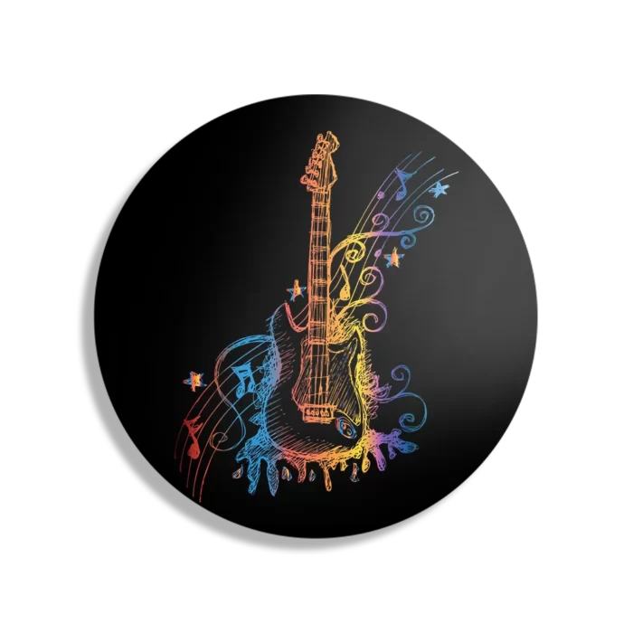 Schilderij Rock Gitaar Rond – Muurcirkel Template TP DB Rond Muziek 21 1