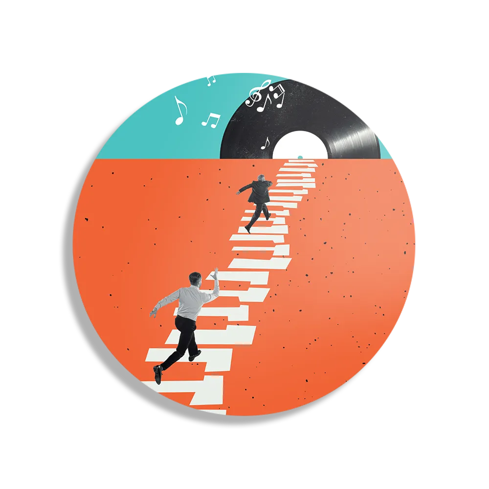 Schilderij The Piano Men Rond – Muurcirkel Template TP DB Rond Muziek 4 1