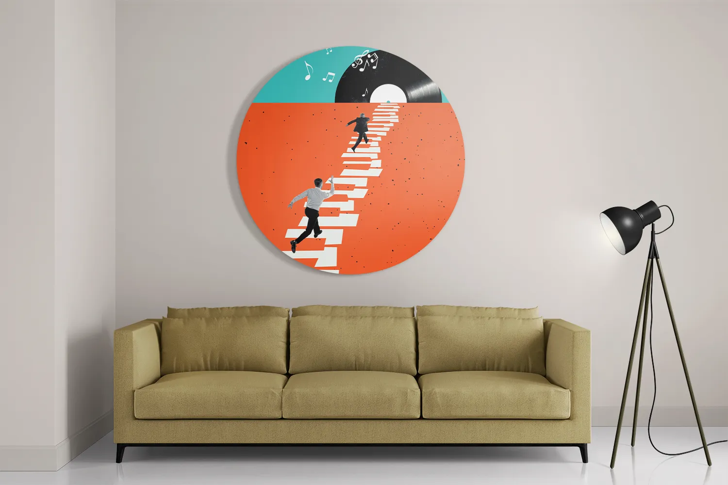 Schilderij The Piano Men Rond – Muurcirkel Template TP DB Rond Muziek 4 2