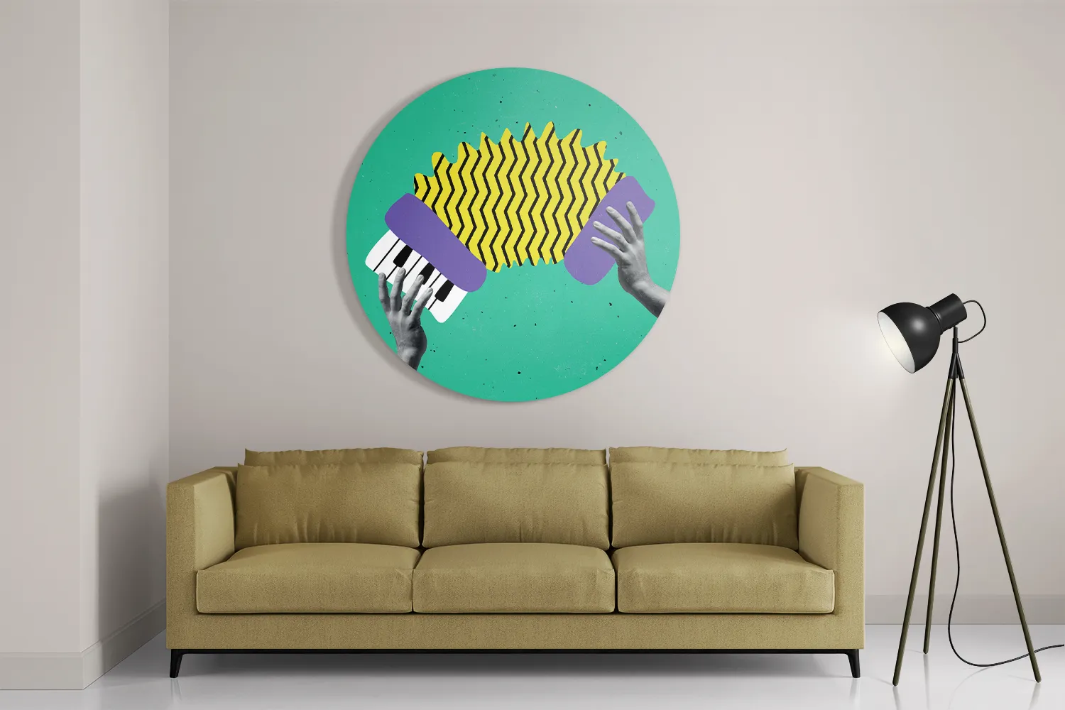 Schilderij Accordeon Rond – Muurcirkel Template TP DB Rond Muziek 7 2