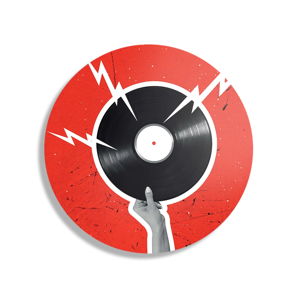 Schilderij Bliksem Plaat Rond – Muurcirkel Template TP DB Rond Muziek 8 1