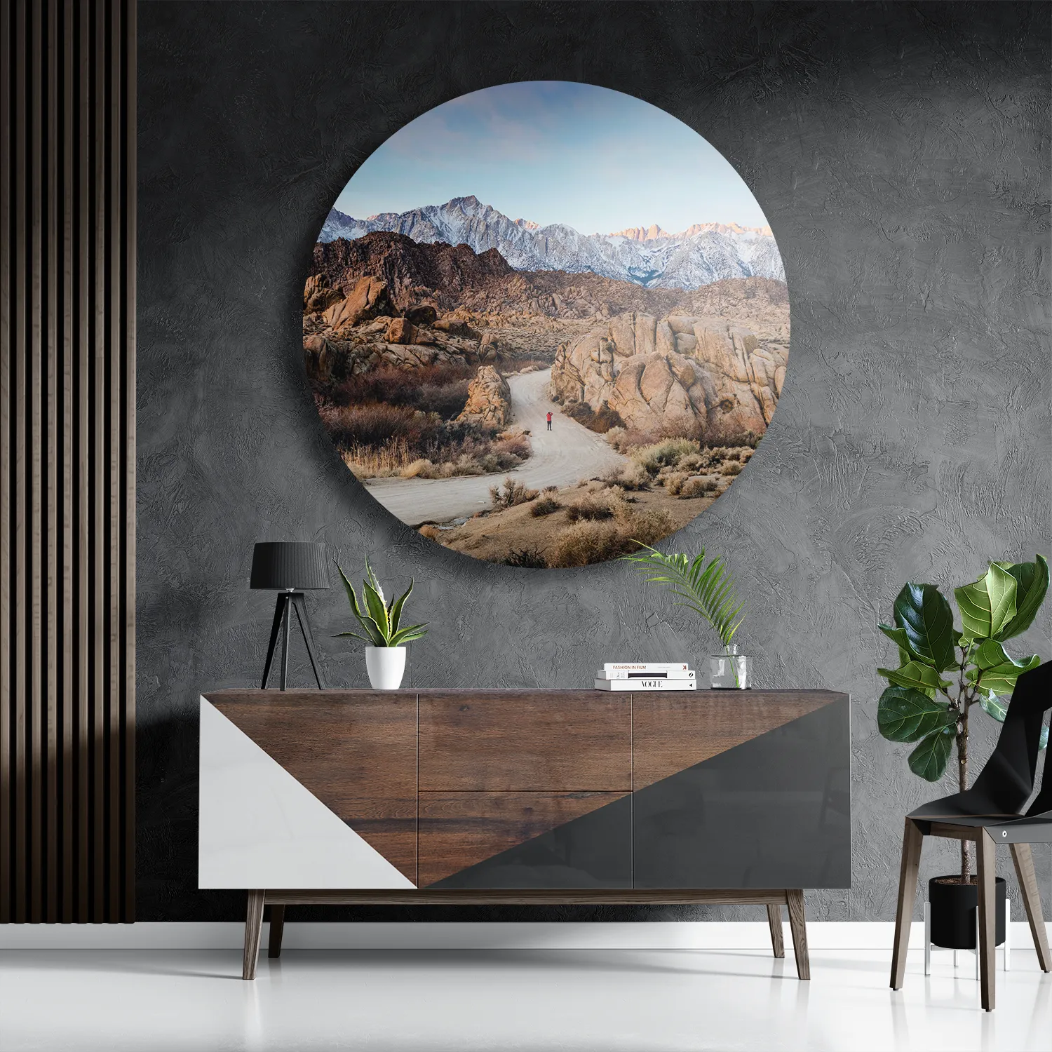 Schilderij Mount Whitney Rond – Muurcirkel Template TP DB Rond Natuur 16 3