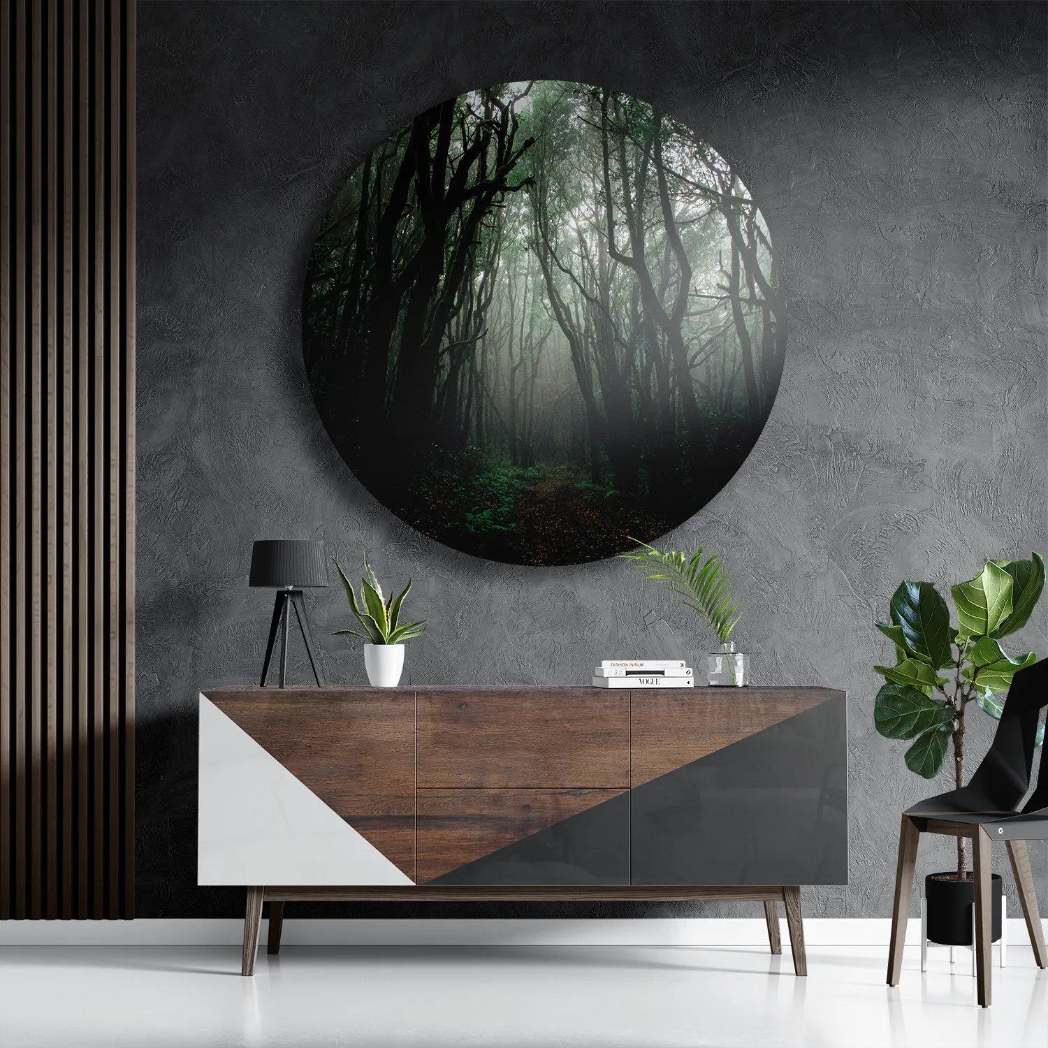 Template_TP_DB_Rond_Natuur_17-3 Schilderij Het Donkere Bos 2 Rond – Muurcirkel Template TP DB Rond Natuur 17 3