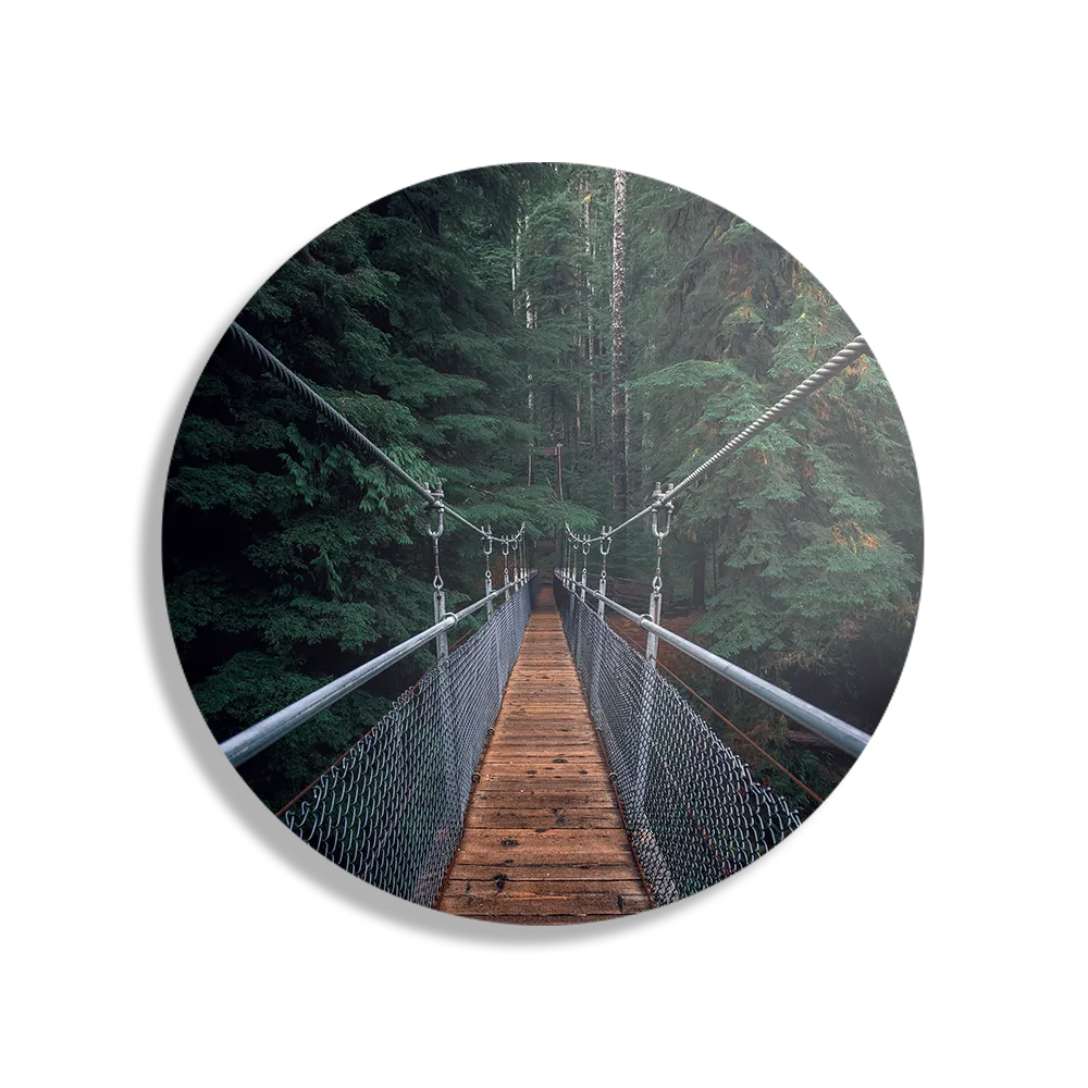 Schilderij Over de brug Rond – Muurcirkel Template TP DB Rond Natuur 18 1