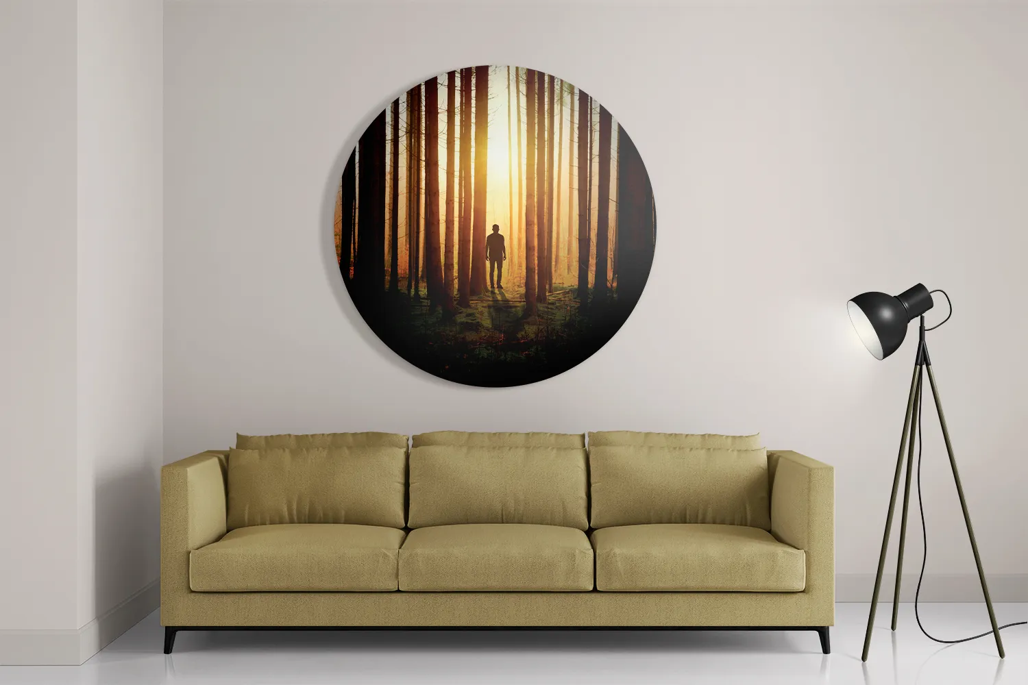 Schilderij De bomen door het bos Rond – Muurcirkel Template TP DB Rond Natuur 19 2