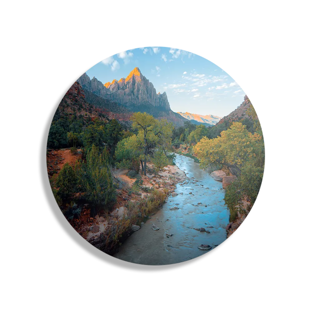 Schilderij De rivier van ZION Rond – Muurcirkel Template TP DB Rond Natuur 21 1