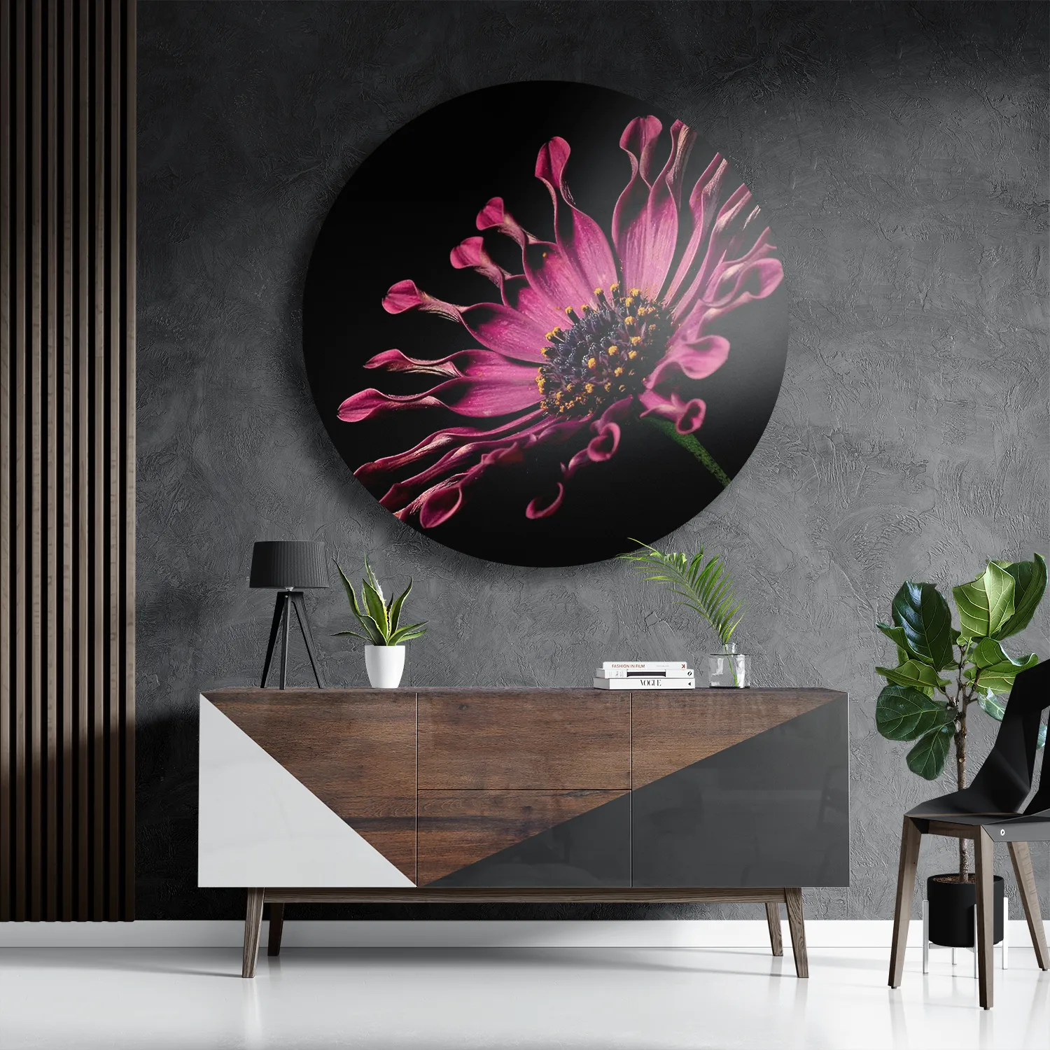 Schilderij Aster Bloem Rond – Muurcirkel Template TP DB Rond Natuur 22 3