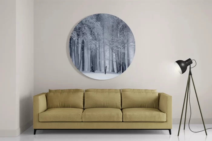Schilderij Het winterse bos Rond – Muurcirkel Template TP DB Rond Natuur 27 2
