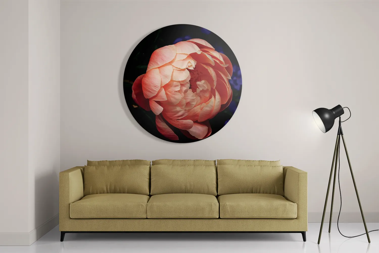 Schilderij Pioenroos Rond – Muurcirkel Template TP DB Rond Natuur 28 2