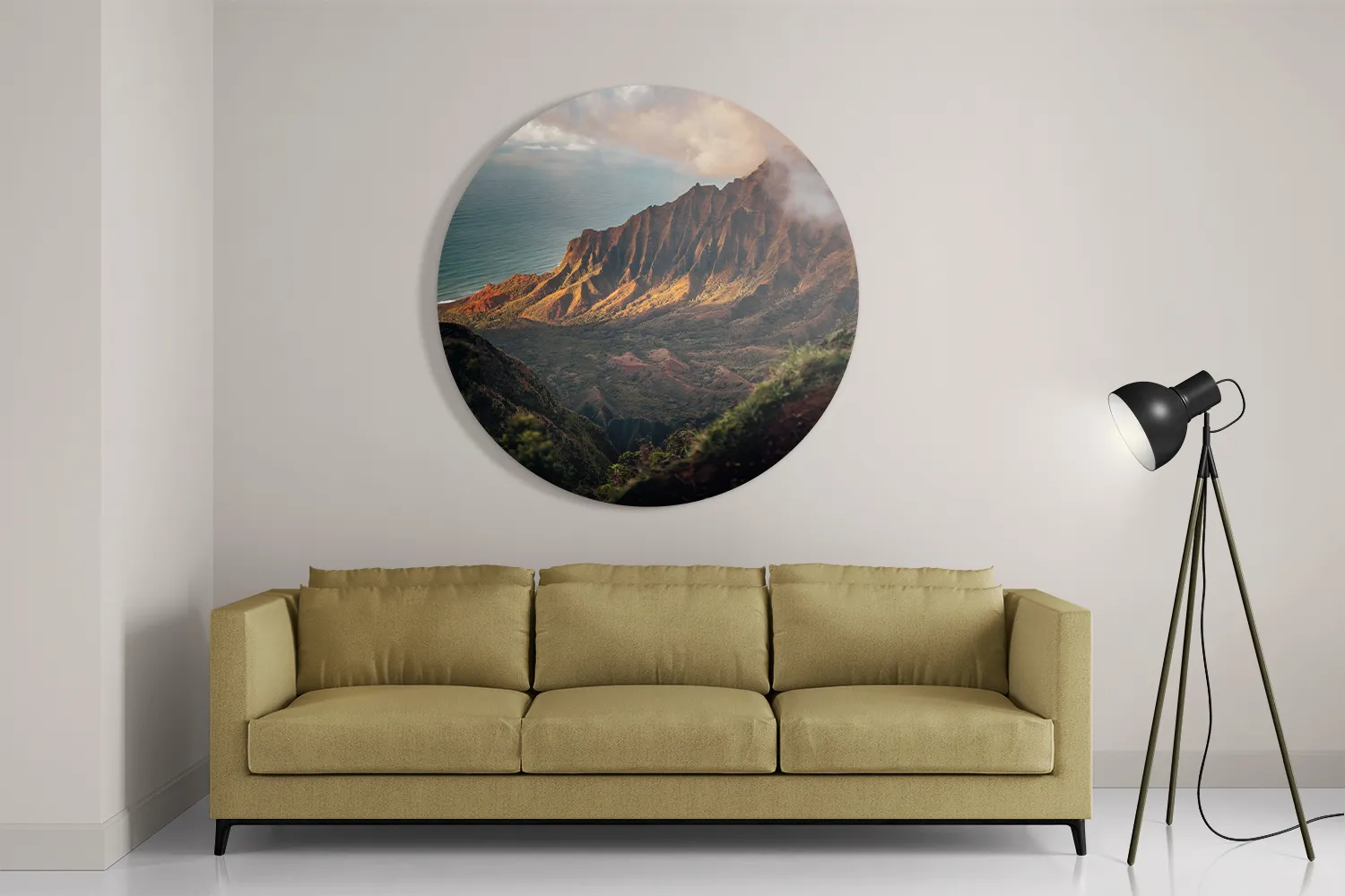 Schilderij Dromen in Hawaii Rond – Muurcirkel Template TP DB Rond Natuur 29 2