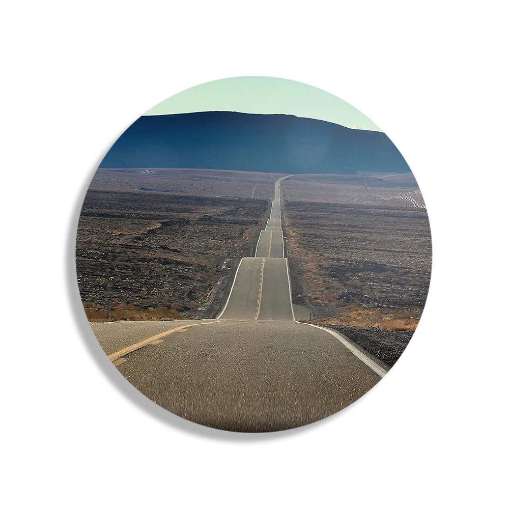 Schilderij Deathvalley Road Rond – Muurcirkel Template TP DB Rond Natuur 3 1