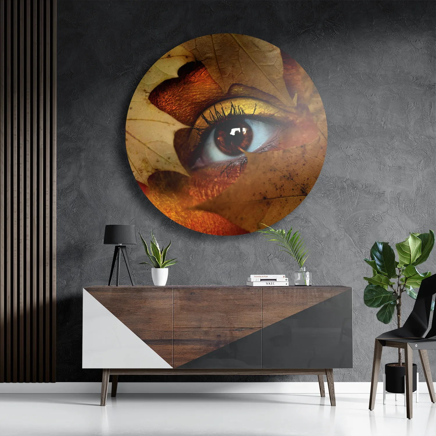 Schilderij Hefstblad Rond – Muurcirkel Template TP DB Rond Natuur 30 3