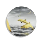 Schilderij Het gele bootje Rond – Muurcirkel Template TP DB Rond Natuur 33 1