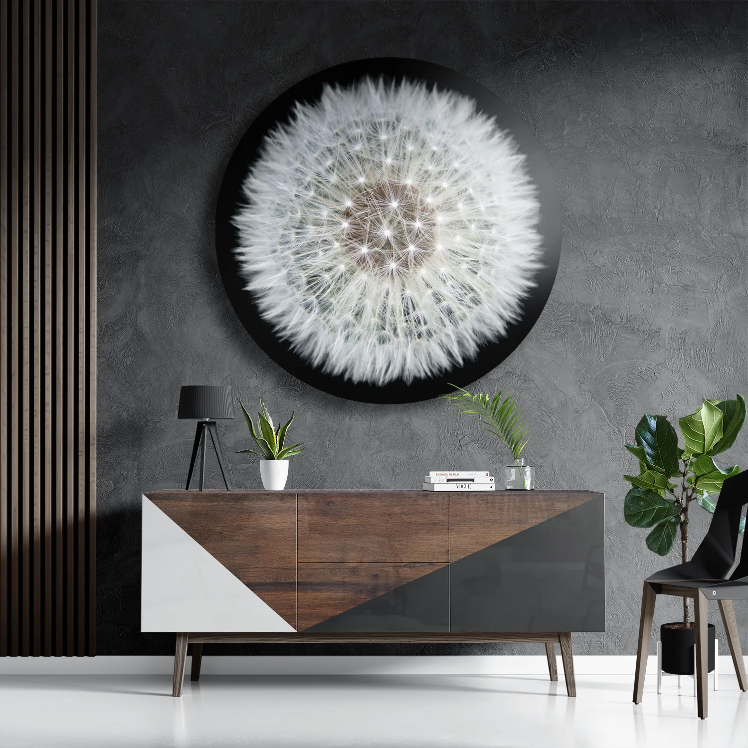 Schilderij Pluis van paardenbloem Rond – Muurcirkel Template TP DB Rond Natuur 35 3