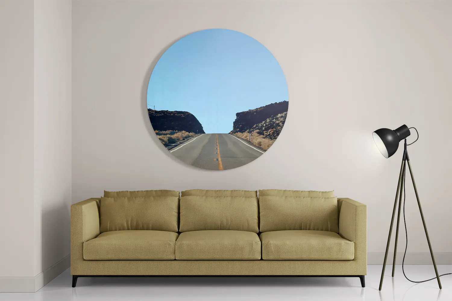 Schilderij Eindeloze weg Rond – Muurcirkel Template TP DB Rond Natuur 4 2