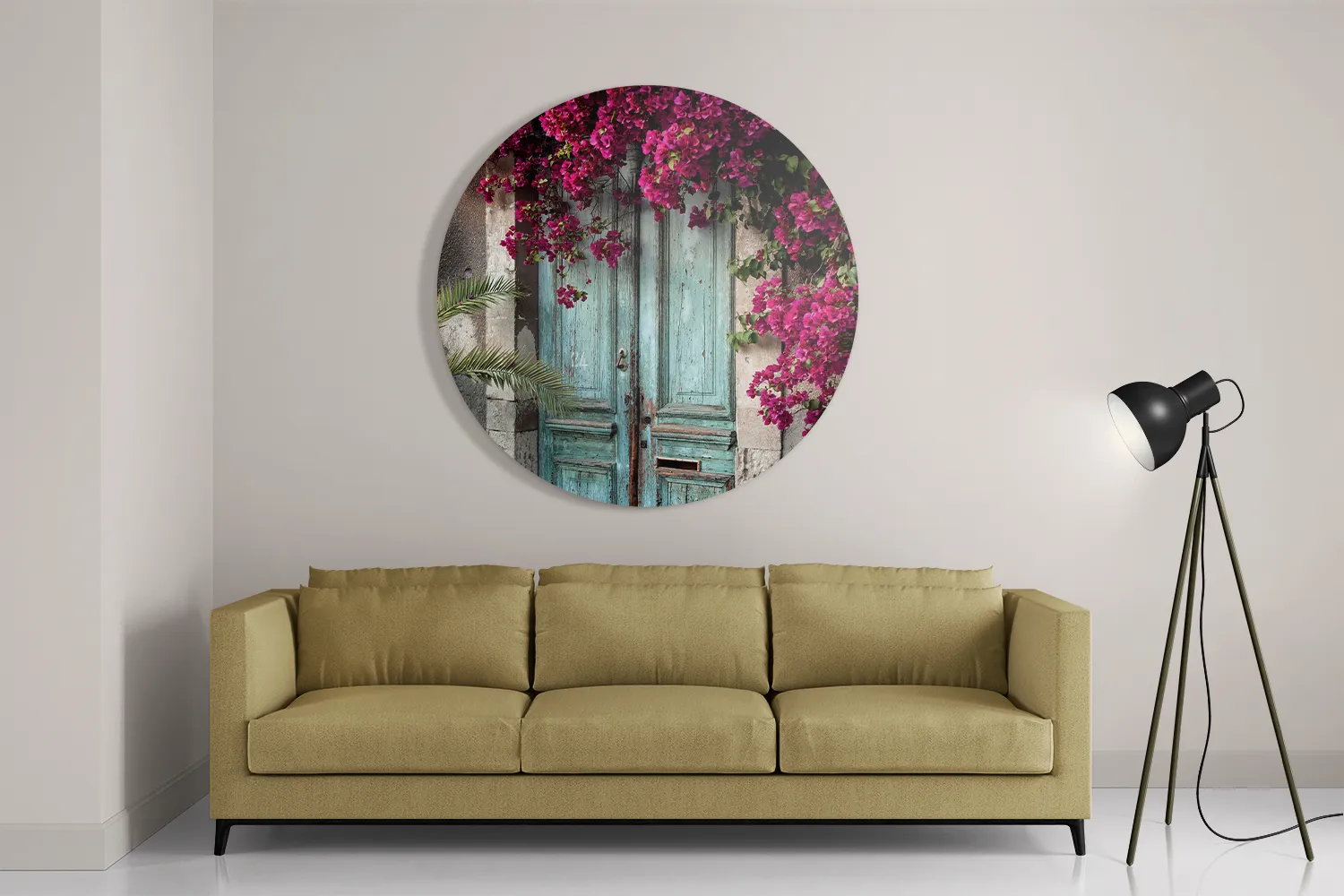 Schilderij Roze deuren Rond – Muurcirkel Template TP DB Rond Natuur 42 2