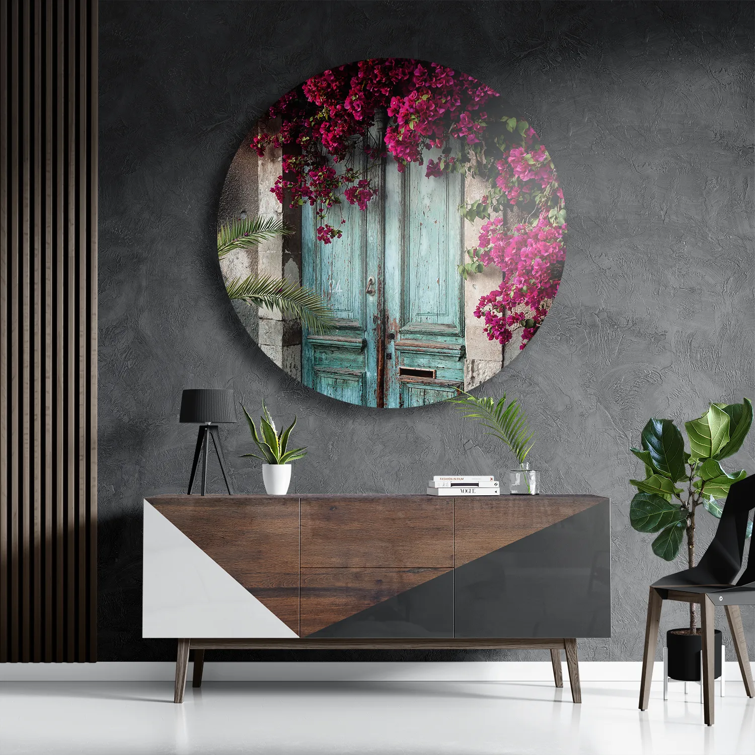 Schilderij Roze deuren Rond – Muurcirkel Template TP DB Rond Natuur 42 3