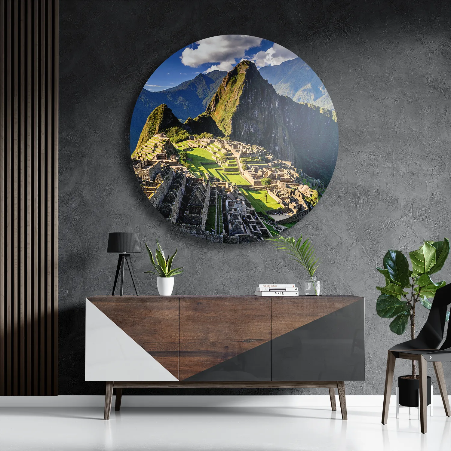 Schilderij Machu Picchu Rond – Muurcirkel Template TP DB Rond Natuur 44 3