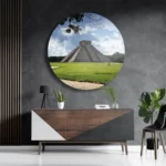 Schilderij Teotihuacán Rond – Muurcirkel Template TP DB Rond Natuur 47 3