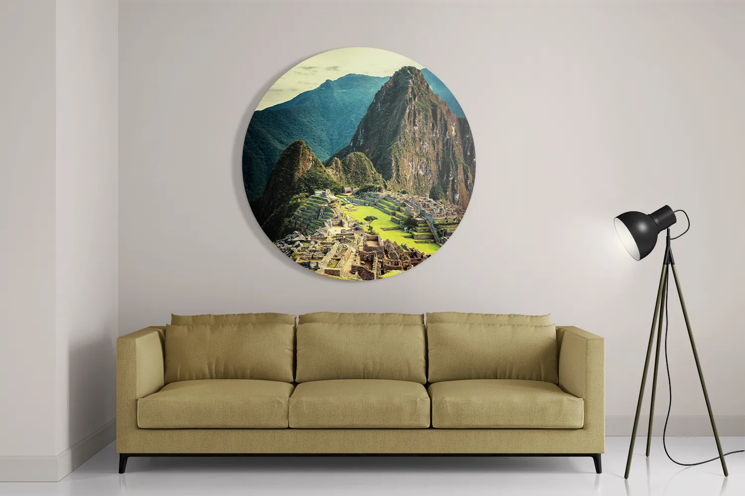 Schilderij Machu Picchu 2 Rond – Muurcirkel Template TP DB Rond Natuur 48 2