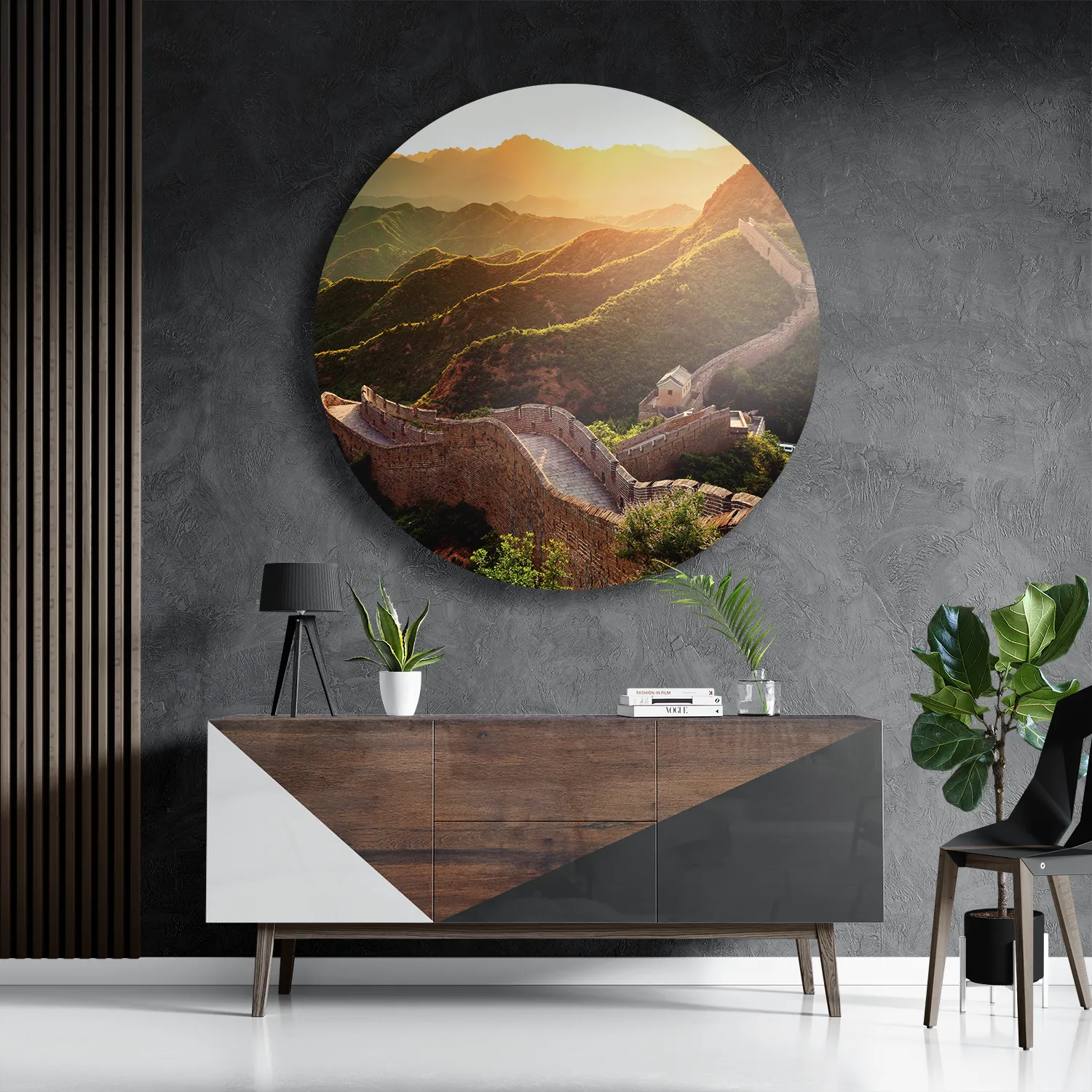 Schilderij De Chinese muur Rond – Muurcirkel Template TP DB Rond Natuur 49 3