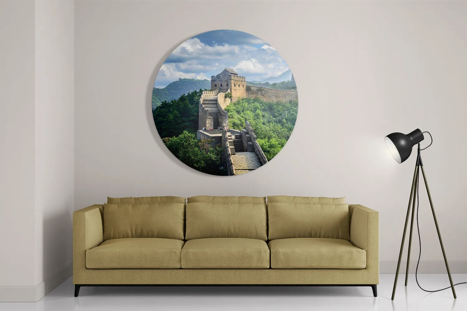 Schilderij De Chinese muur 2 Rond – Muurcirkel Template TP DB Rond Natuur 51 2