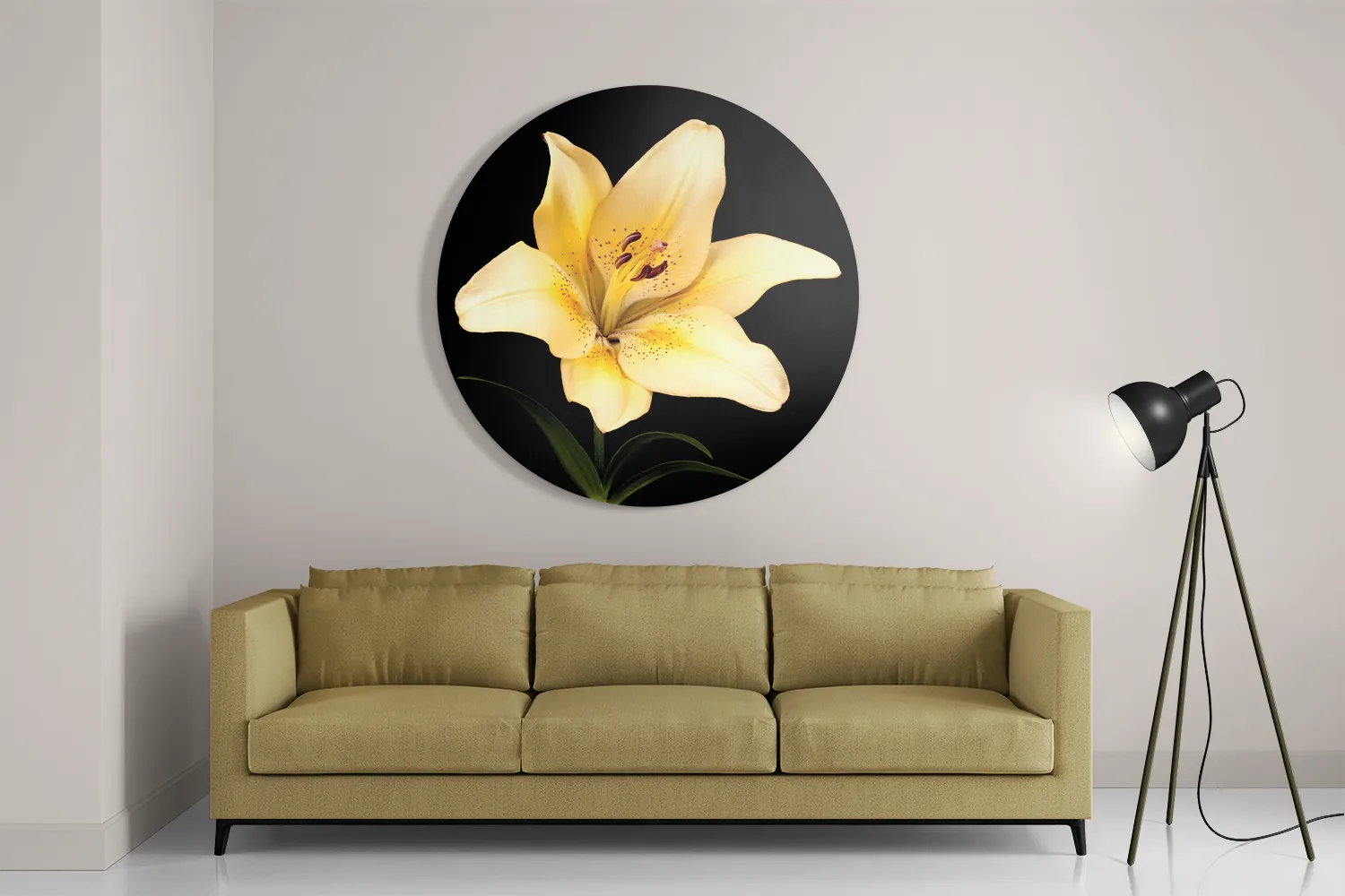 Schilderij Witte Lelie Rond – Muurcirkel Template TP DB Rond Natuur 52 2