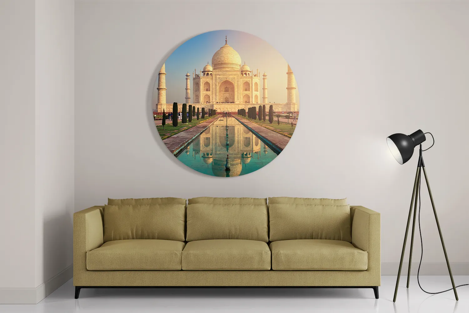 Schilderij De Tajmahal Rond – Muurcirkel Template TP DB Rond Natuur 55 2
