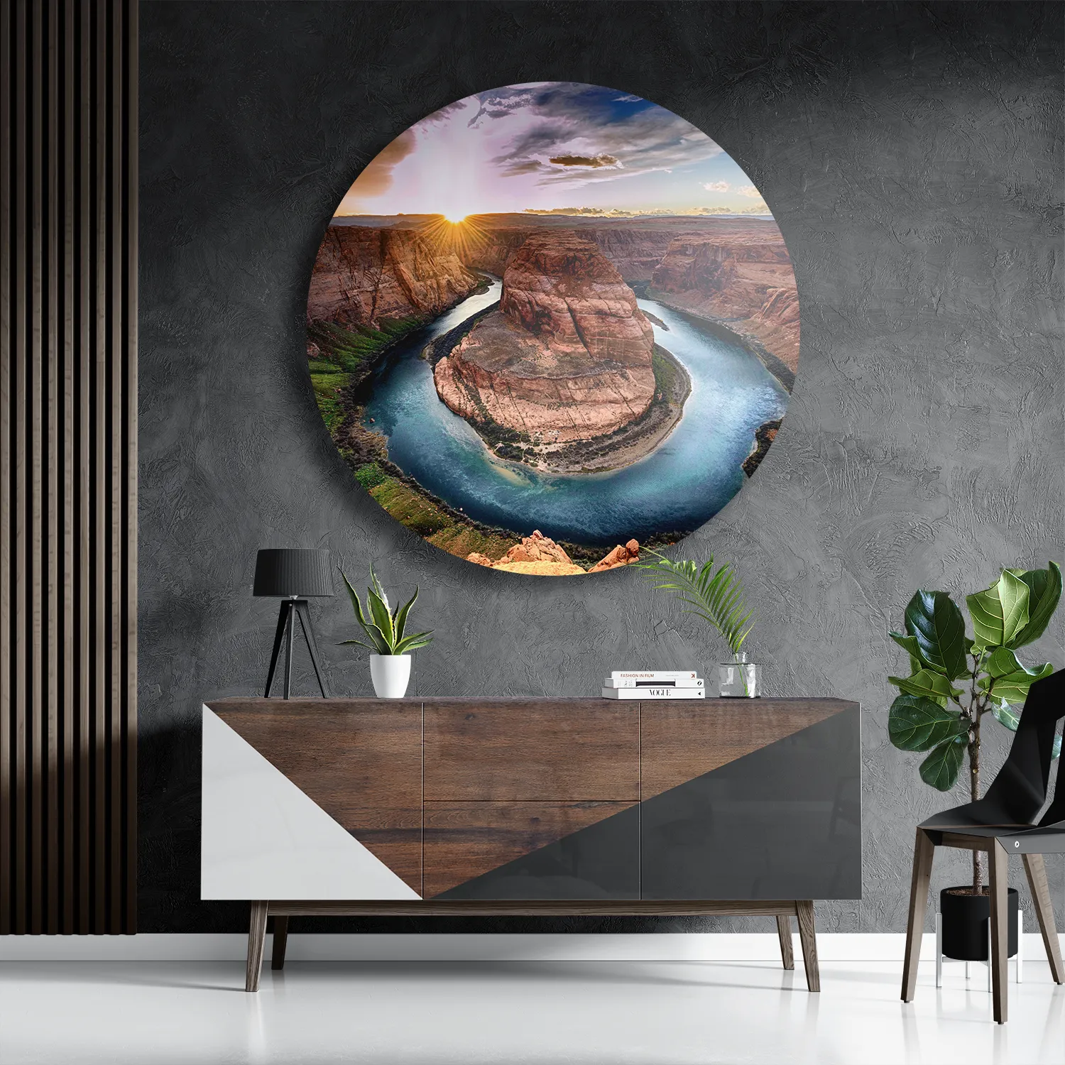 Schilderij Horseshoe bend Rond – Muurcirkel Template TP DB Rond Natuur 56 3