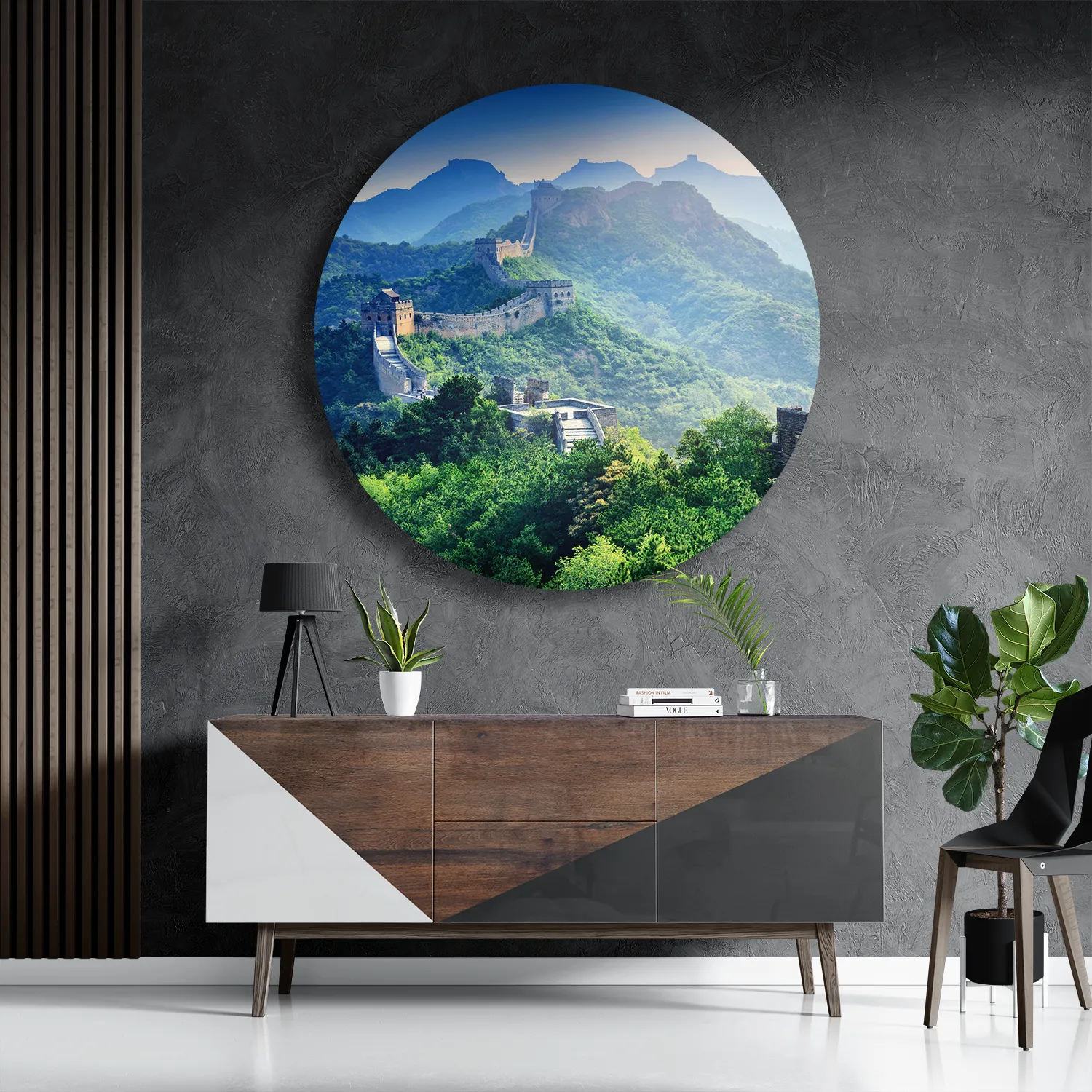 Schilderij De Chinese muur 4 Rond – Muurcirkel Template TP DB Rond Natuur 57 3