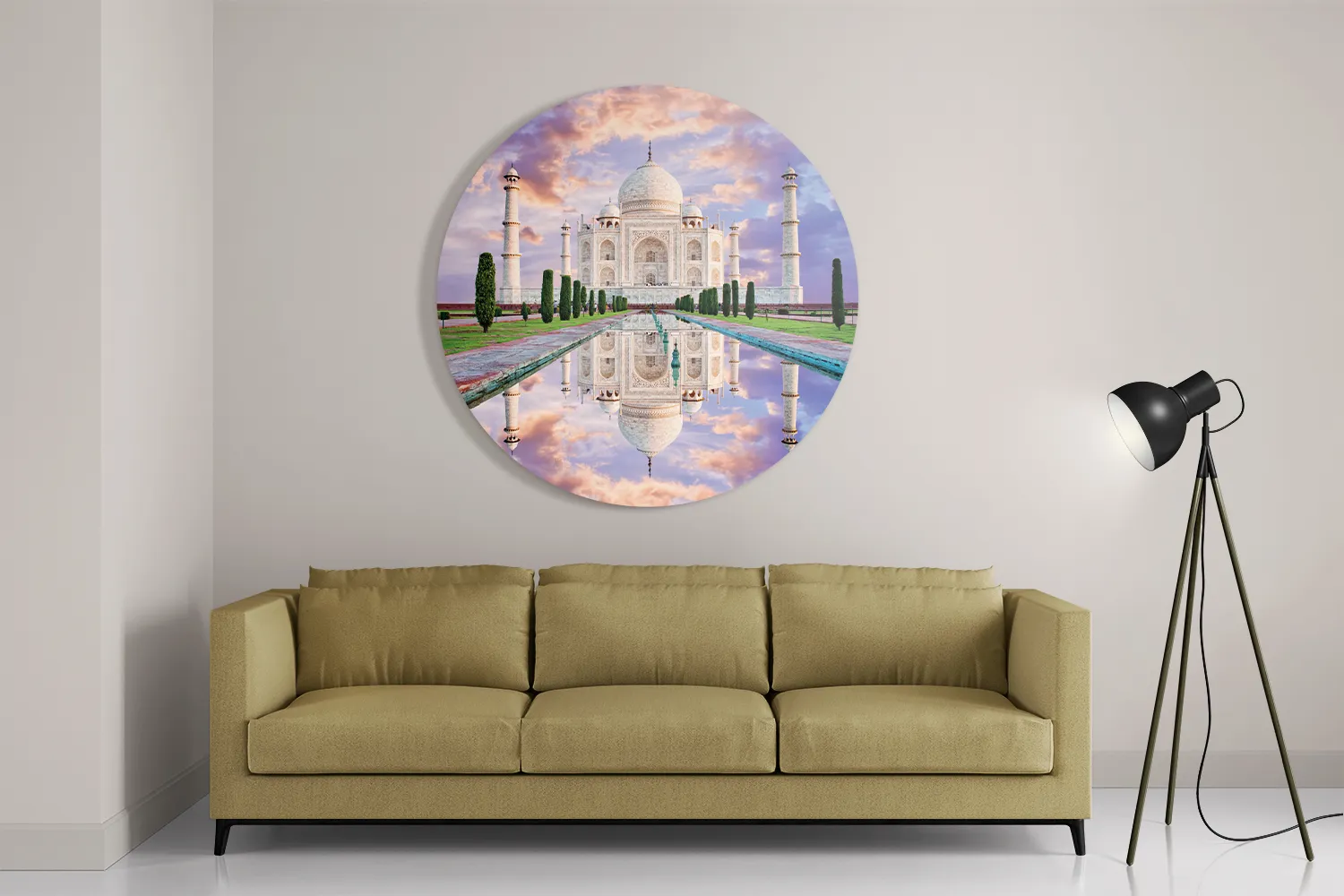 Schilderij De Tajmahal 2 Rond – Muurcirkel Template TP DB Rond Natuur 58 2