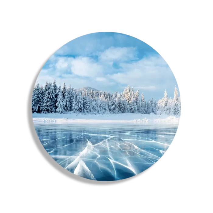 Schilderij Ijzige winter Rond – Muurcirkel Template TP DB Rond Natuur 63 1