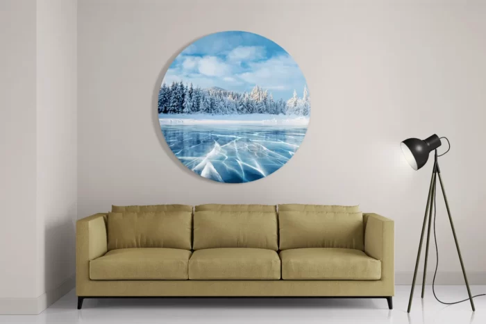 Schilderij Ijzige winter Rond – Muurcirkel Template TP DB Rond Natuur 63 2