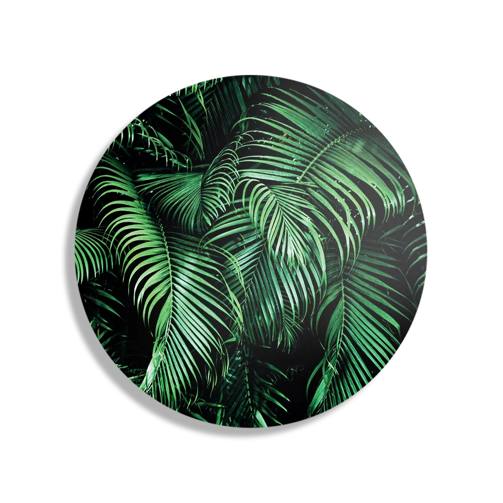 Schilderij Groen blad Rond – Muurcirkel Template TP DB Rond Natuur 68 1