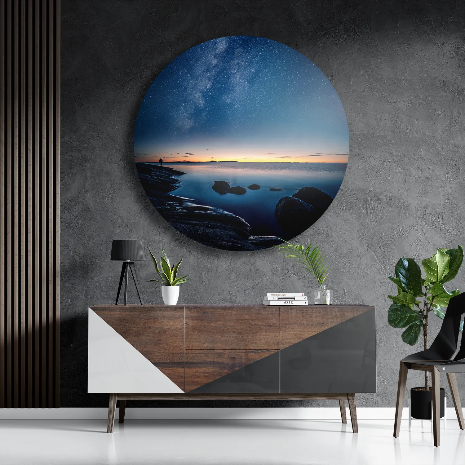 Schilderij De Blauwe Melkweg Rond – Muurcirkel Template TP DB Rond Natuur 72 3