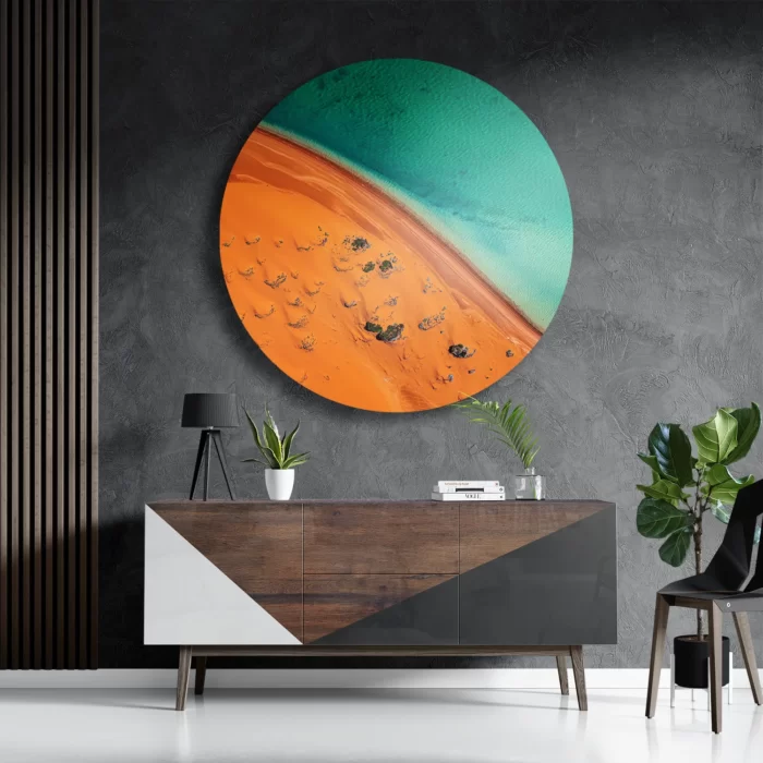 Schilderij Kleurrijke woestijn Rond – Muurcirkel Template TP DB Rond Natuur 79 3