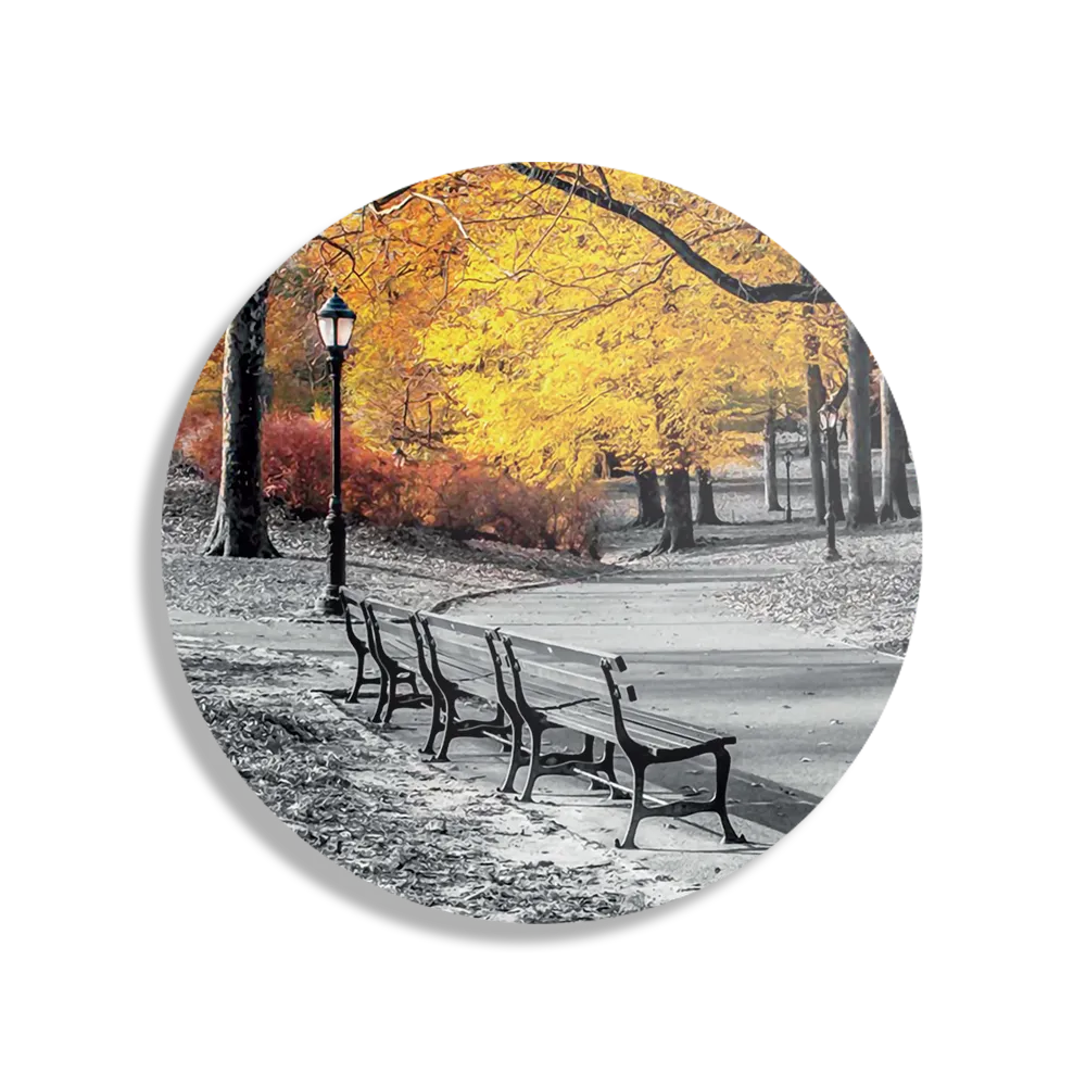 Schilderij Gele herfst Rond – Muurcirkel Template TP DB Rond Natuur 8 1