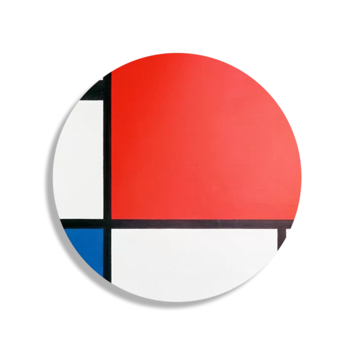 Schilderij Mondriaan de rode Rond – Muurcirkel Template TP DB Rond Om 1 1