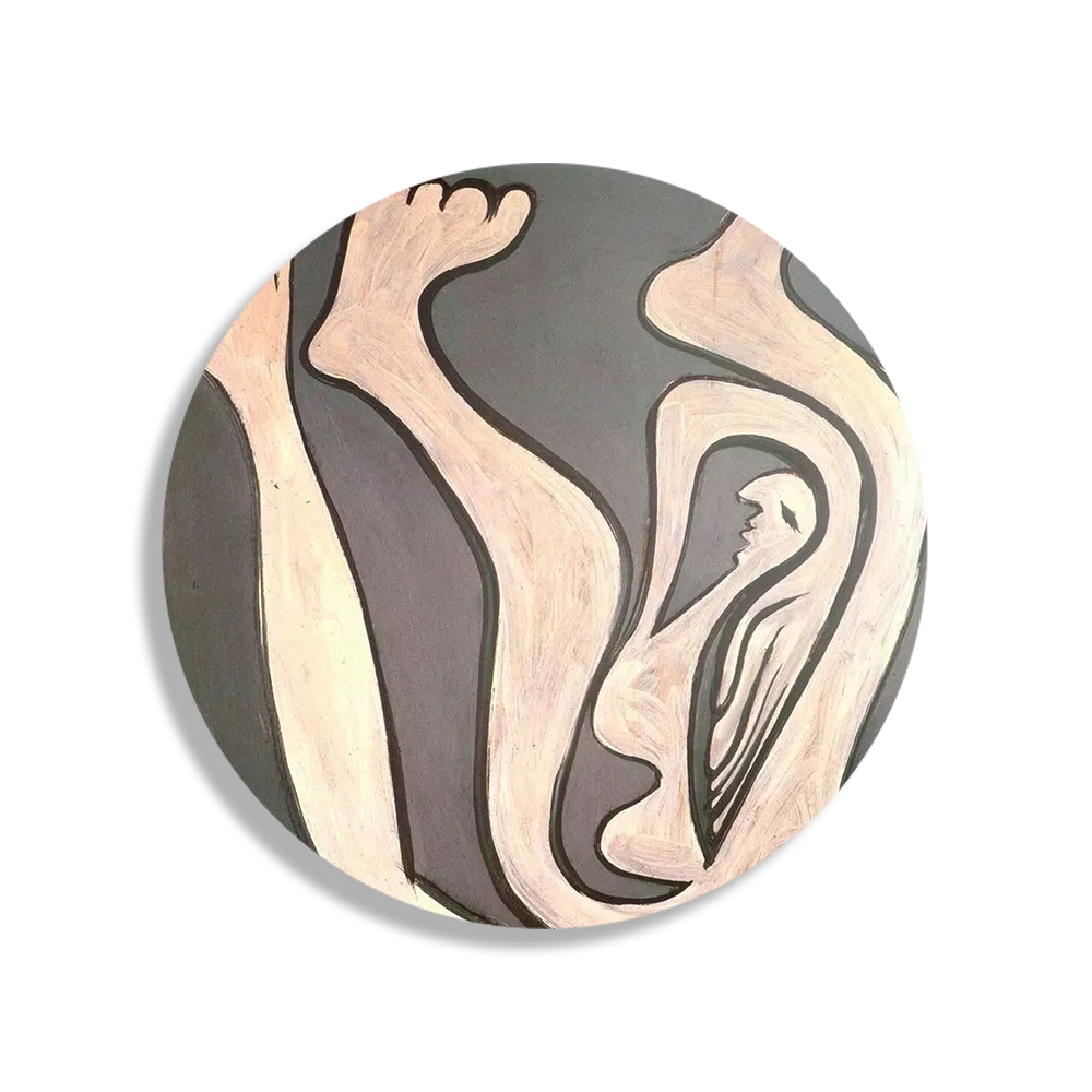 Schilderij Picasso Vrouwlijke acrobat 1930 Rond – Muurcirkel Template TP DB Rond Om 17 1